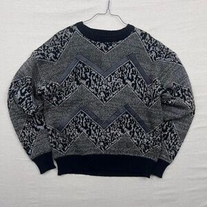 Vintage‎ Oakton Limited Knit Patterned Leather Embellished Sweater